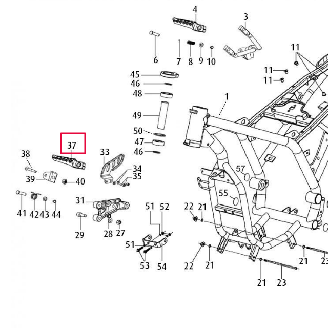 Estribera piloto derecha Rieju Century 125 Euro 4