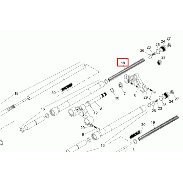 Muelle principal horquilla Rieju RS2 Matrix 50-125