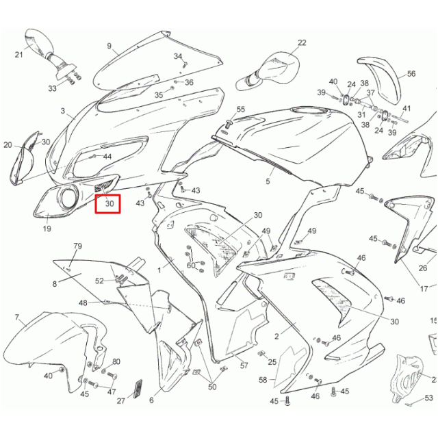 Rejilla aluminio carenado lateral Rieju RS2 50-125