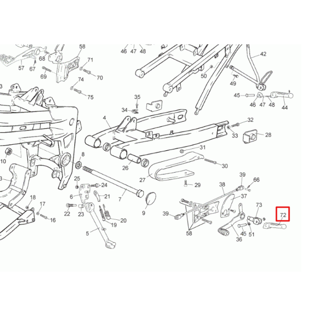 Estribera piloto izquierda Rieju 50-125 RS2/RS3 / 125 Century