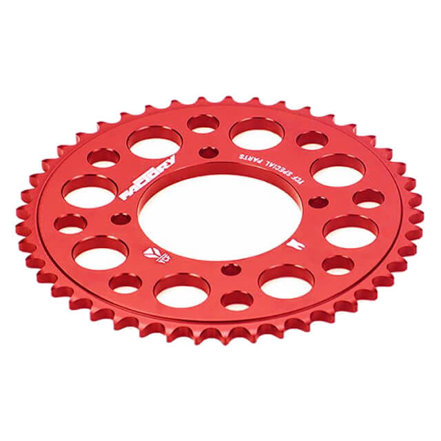 Corona Pitbike Z-47 420 4 agujeros Aluminio Rojo YCF