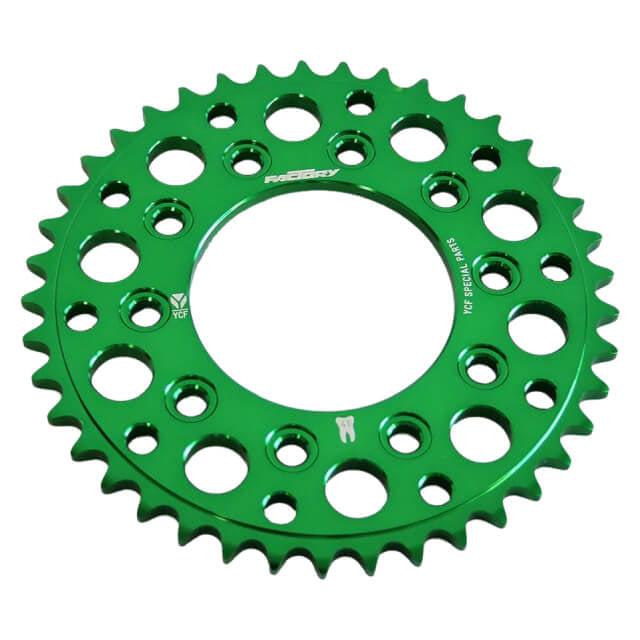 Corona Pitbike Z-47 420 5 agujeros Aluminio Verde YCF
