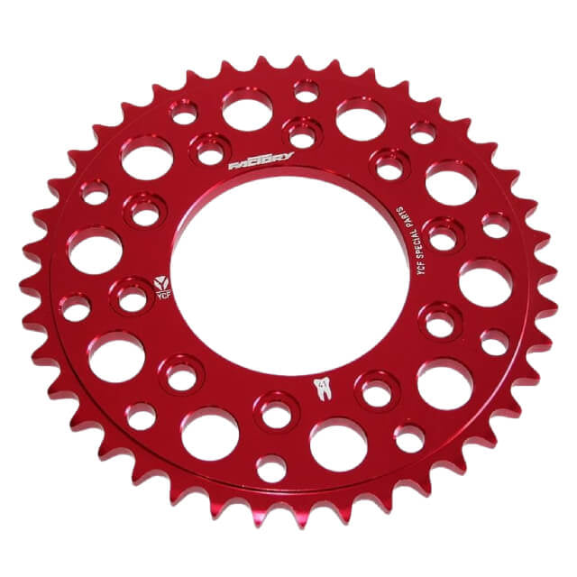 Corona Pitbike Z-47 420 5 agujeros Aluminio Rojo YCF