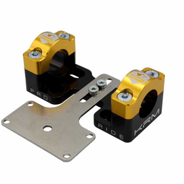 Torretas de manillar 28mm reforzadas KRM - Negro / Oro