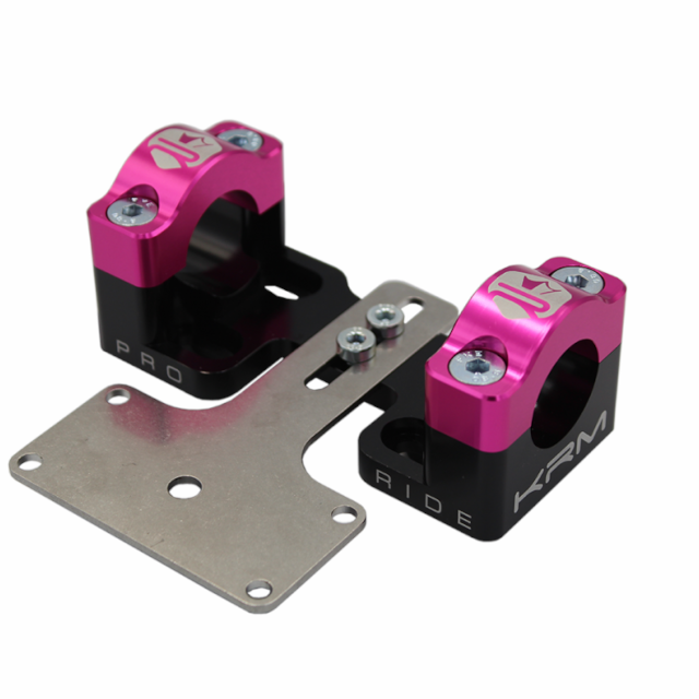 Torretas de manillar 28mm reforzadas KRM - Negro / Rosa