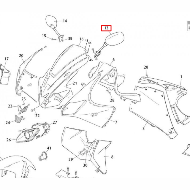 Retrovisor izquierdo Rieju 50-125 RS3