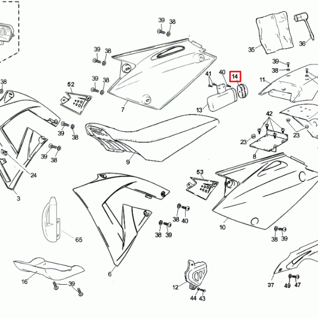 Caja de herramientas Rieju 50 MRX/SMX