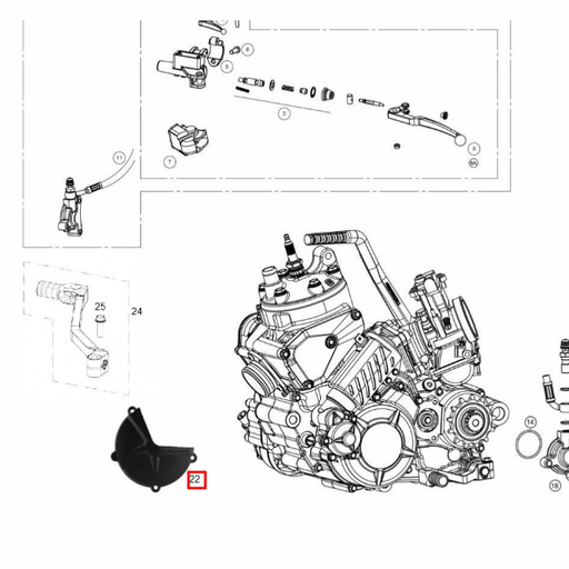 [0/000.220.9129] Protector tapa de embrague Rieju MR 250-300 Negro