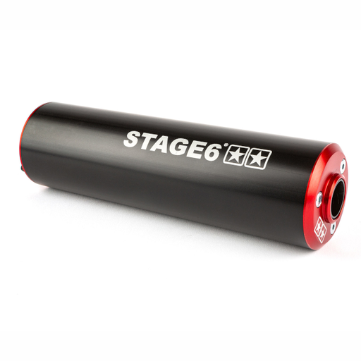 [S6-96ET030/RE] Silenciador Stage6 50-80cc lado izquierdo - Rojo/Negro