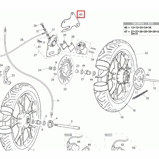 [0/000.980.7101] Soporte pinza de freno trasera Rieju 50-125 RS2