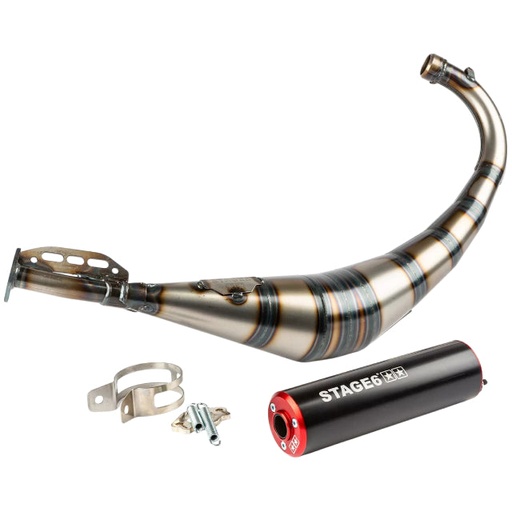 [S6-9118903/RE] Escape Stage6 Streetrace Derbi / Minarelli AM6 - Silenciador Rojo / Negro