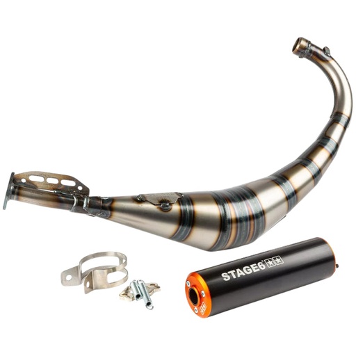 [S6-9118903/BO] Escape Stage6 Streetrace Derbi / Minarelli AM6 - Silenciador Negro / Naranja
