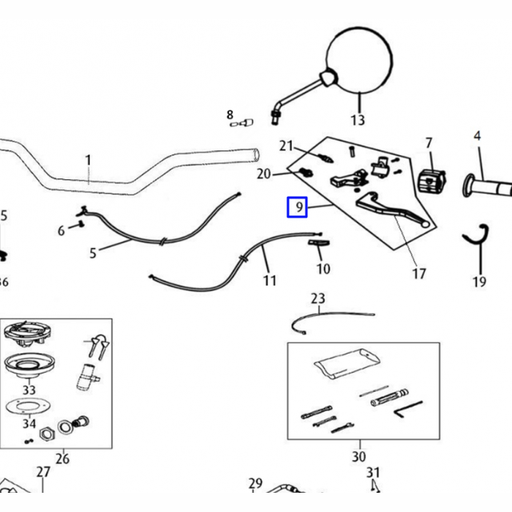 [0/000.830.4003] Maneta de embrague con soporte Rieju Century 125