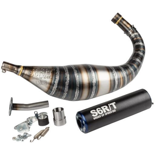 [S6-96188851/BL] Escape Minarelli AM6 Stage6 R/T 80 - 90cc - Silenciador Azul / Negro