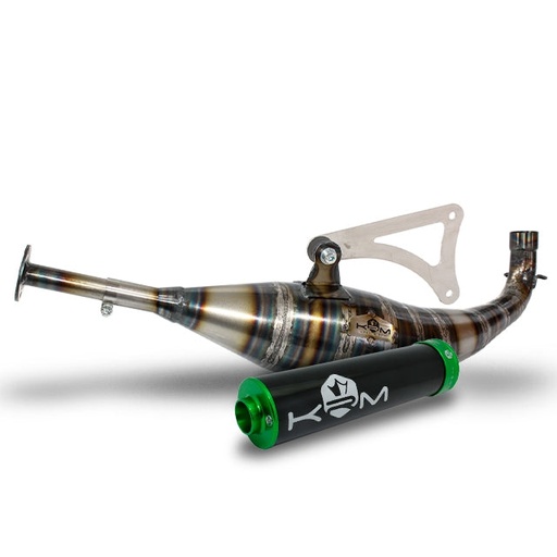 [KR195F/BK-GR] Escape Minarelli horizontal 90-100cc KRM - Silenciador Negro/Verde