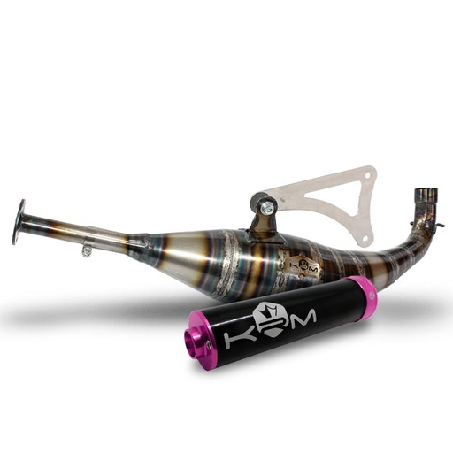 [KR195F/BK-PI] Escape Minarelli horizontal 90-100cc KRM - Silenciador Negro/Rosa