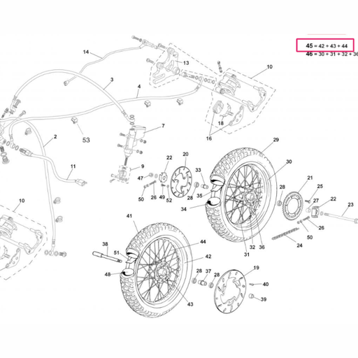 [0/000.110.5452] Rueda delantera 17" completa sin neumático Rieju 125 Tango Scrambler - Dorada