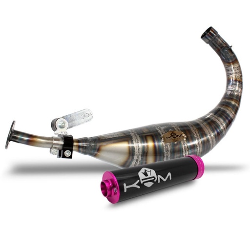 [KR256F/BK-PI] Escape Minarelli AM6 80-90cc KRM - Silenciador Negro/Rosa