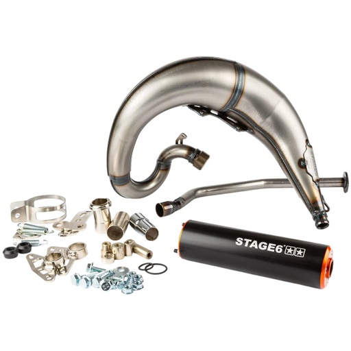 [S6-9119301/BO] Escape Stage6 Streetrace por arriba Derbi Senda - Silenciador Naranja/Negro