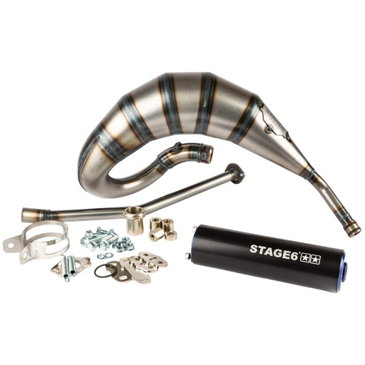 [S6-9119310/BL] Escape Stage6 Streetrace 70cc por arriba Derbi - Silenciador Negro/Azul