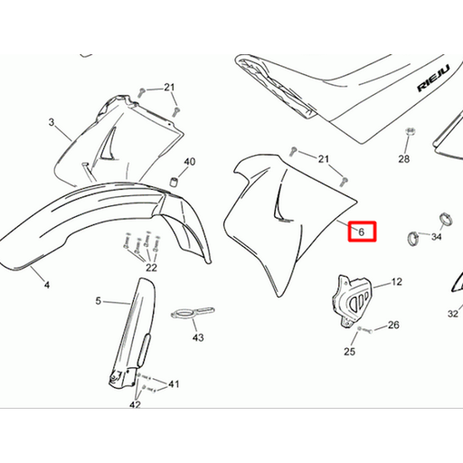 [0/000.570.2601] Tapa de radiador izquierda Rieju 50 RR - Azul