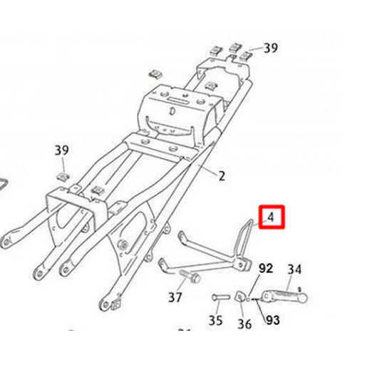 [0/000.980.7015] Soporte estribera pasajero izquierda Rieju RS3 50cc