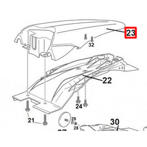 [0/R00.060.5049] Guardabarros trasero Rieju 125 MRT - Negro