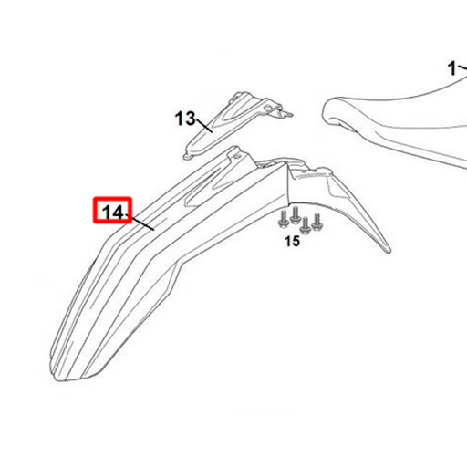 [0/R00.050.5050] Guardabarros delantero Rieju 125 MRT - Blanco