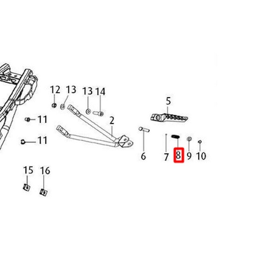 [0/000.470.7204] Muelle estribera pasajero Rieju RS2 / RS3 50-125 / Century 125