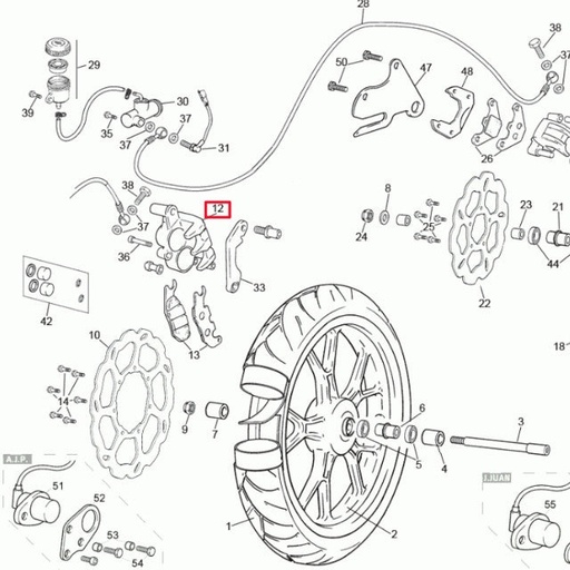 [0/000.860.7003] Pinza de freno delantera Rieju 50-125 RS2