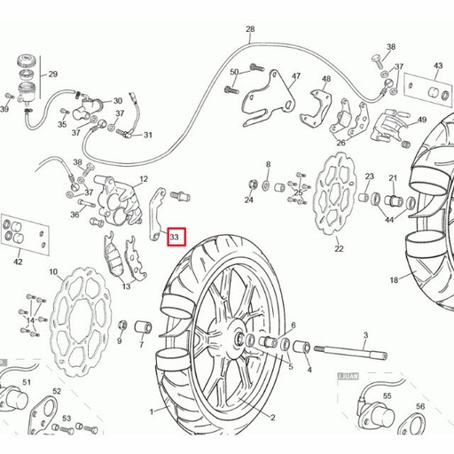 [0/000.980.7100] Soporte pinza de freno delantera Rieju 50-125 RS2/RS3