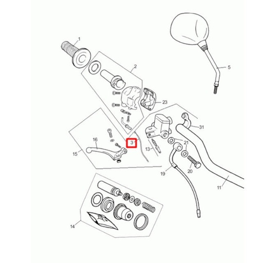 [0/000.550.6009] Cable de gas Rieju Marathon / RS3 125cc
