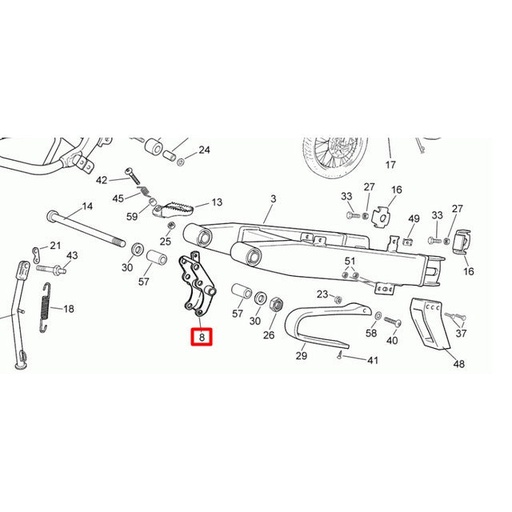 [0/000.980.8100] Soporte motor trasero Rieju 50 Tango