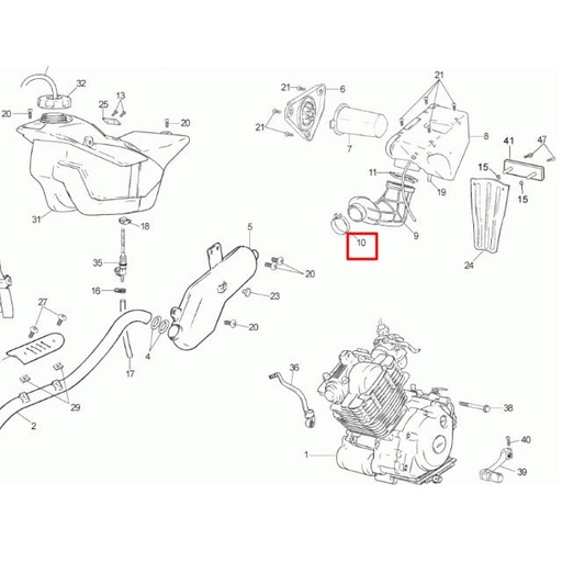 [0/000.680.6000] Abrazadera carburador a filtro de aire Rieju MRX / SMX / Tango 125