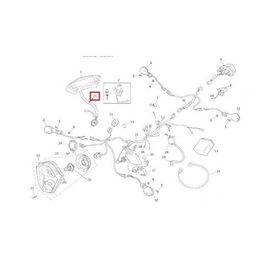 [0/000.160.5036] Instalación eléctrica complementaria marcador Koso Rieju MRT 50 / Marathon 125