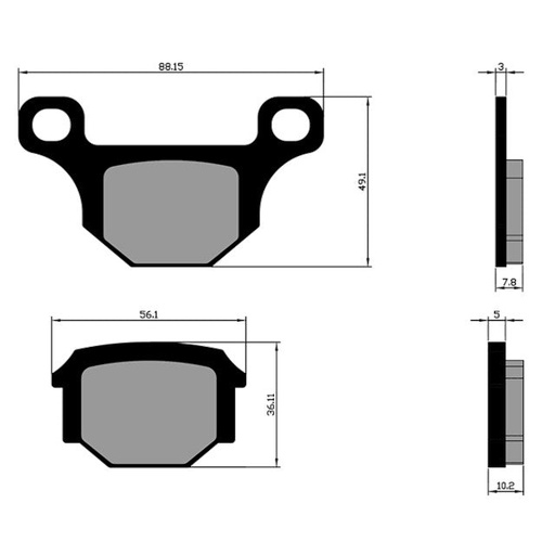 [174.0187] Pastillas de freno Polini For Race Aprilia RS4 / Derbi GPR - Orgánico