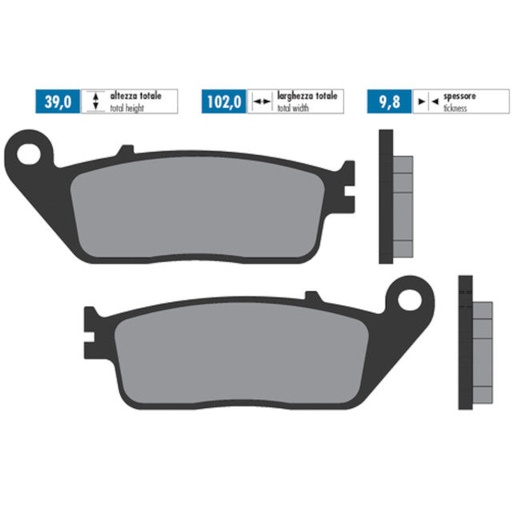 [174.2071] Pastillas de freno Polini For Race delanteras Kymco Superdink 125/300 / Yamaha X-MAX 125 10 - Sinterizadas