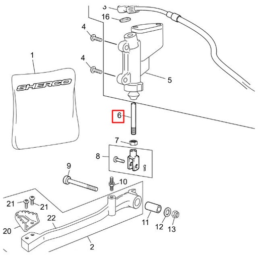 [SH-0374] Varilla de freno trasero original Sherco 50cc