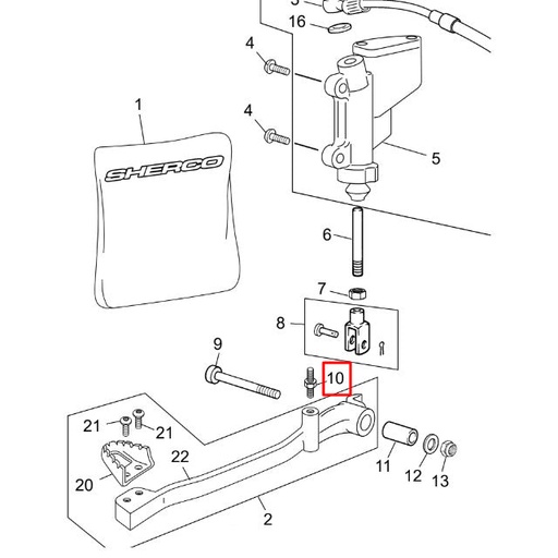 [SH-1049] Tope de pedal de freno original Sherco 50cc