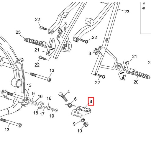 [SH-H174] Estribo conductor izquierdo original Sherco SM-R / SE-R 50cc