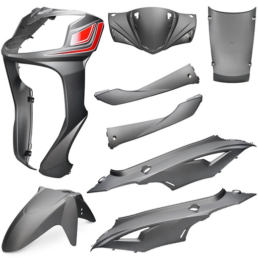 [AP55BP10.400.GM] Kit carenados SYM Symphony SR 125 8 piezas AllPro - Gris mate