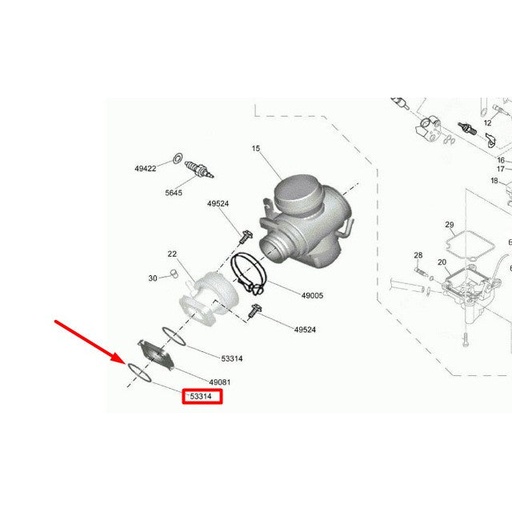 [0/000.490.8004] Junta tórica tobera NBR d.33,5x3mm carburador CBD 4E Rieju Marathon 125 - 1 unidad