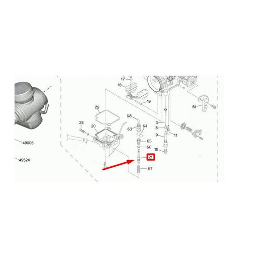 [0/226.012.0030] Espiga pasador carburador CBD 4E Rieju Marathon / RS3 125
