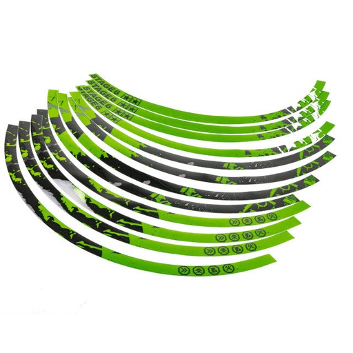 [S6-0513.1/GR] Kit adhesivos llantas 13" Stage6 - Verde / Negro