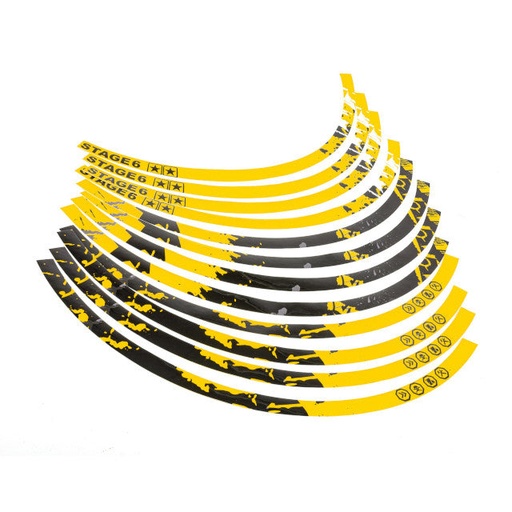 [S6-0510.1/YE] Kit de adhesivos llantas 10" Stage6 - Amarillo / Negro
