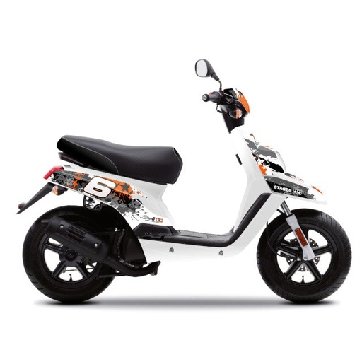 [S6-056801/WH] Kit de adhesivos Yamaha Bw's / Booster >2004 Stage6 - Naranja / Blanco 