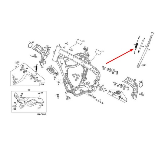 [BE250510039] Muelle caballete Gas Gas EC 250 / 300 / 450