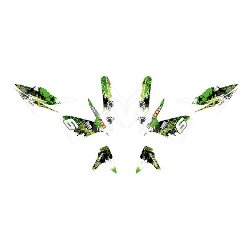 [S6-056601/GR] Kit adhesivos Yamaha Aerox <2013 Stage6 - Verde/Negro