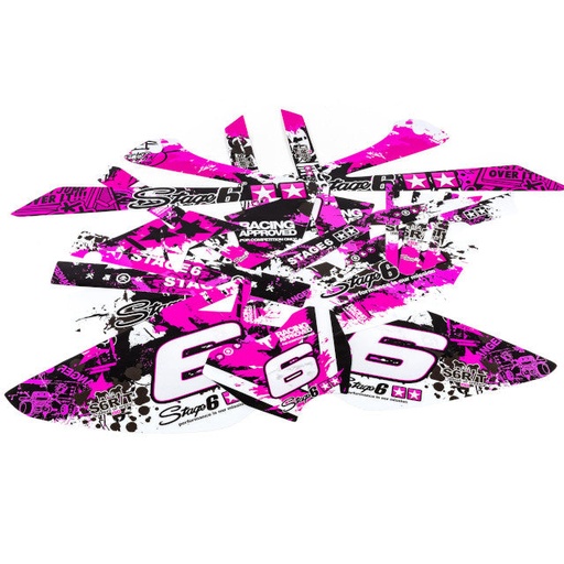 [S6-058802/PK] Kit adhesivos Rieju MRT 50 09-22 Stage6 - Rosa/Negro