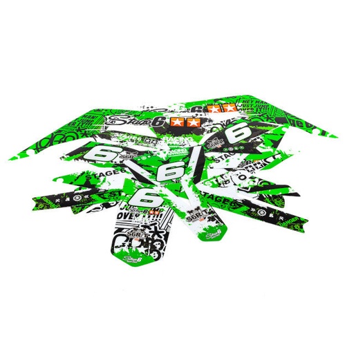[S6-059201/GR] Kit adhesivos Derbi Senda X-Treme >2018 Stage6 - Verde/Negro